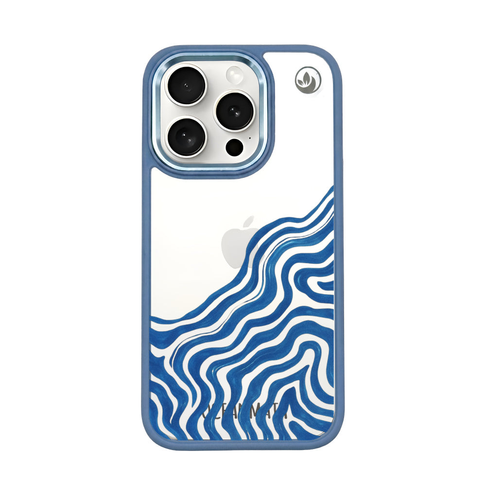 iPhone 15 pro hoesje - abstracte golf - "Summerwave" - duurzaam