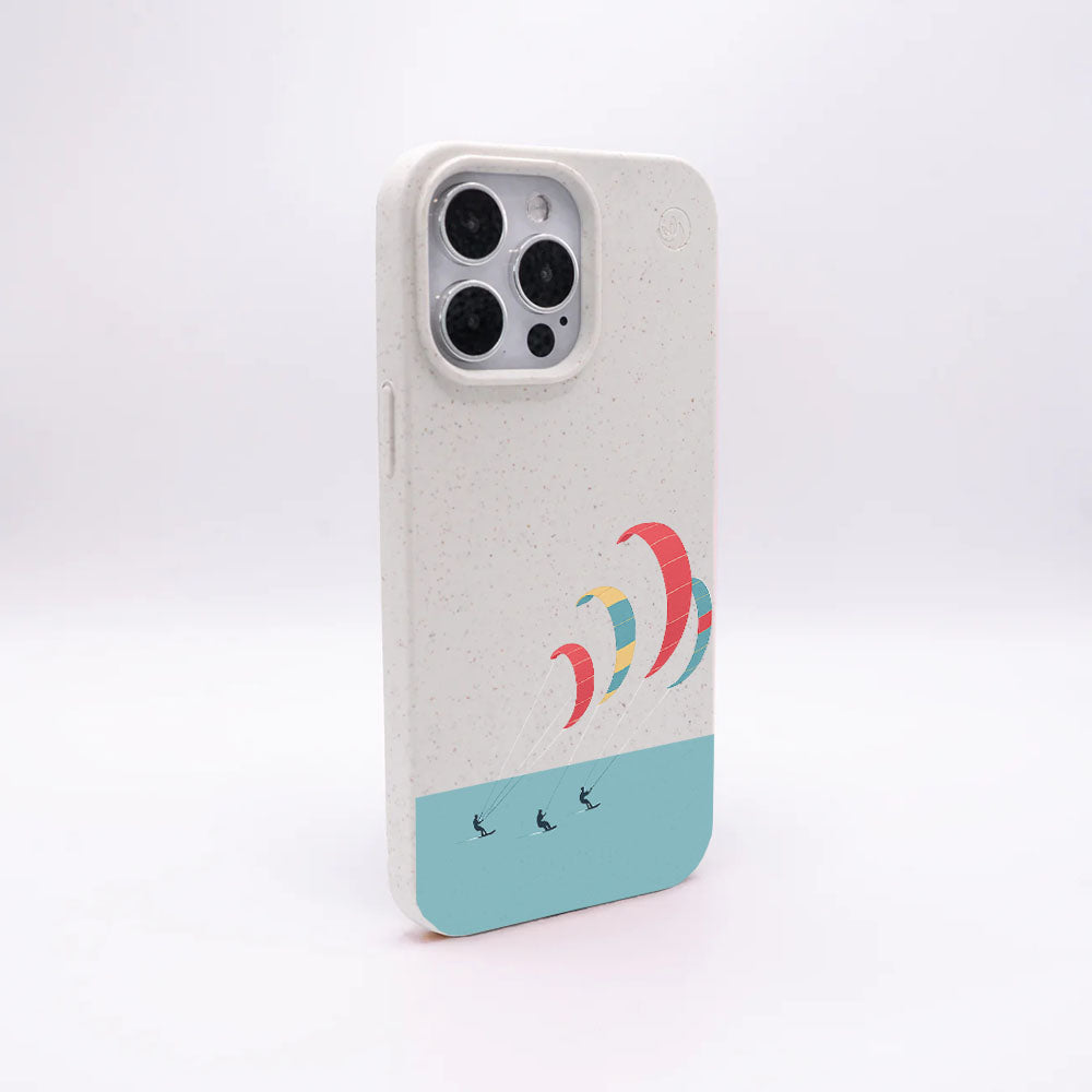 iPhone 15 pro Hülle - Kite weiß - "Kitesurf" - nachhaltig