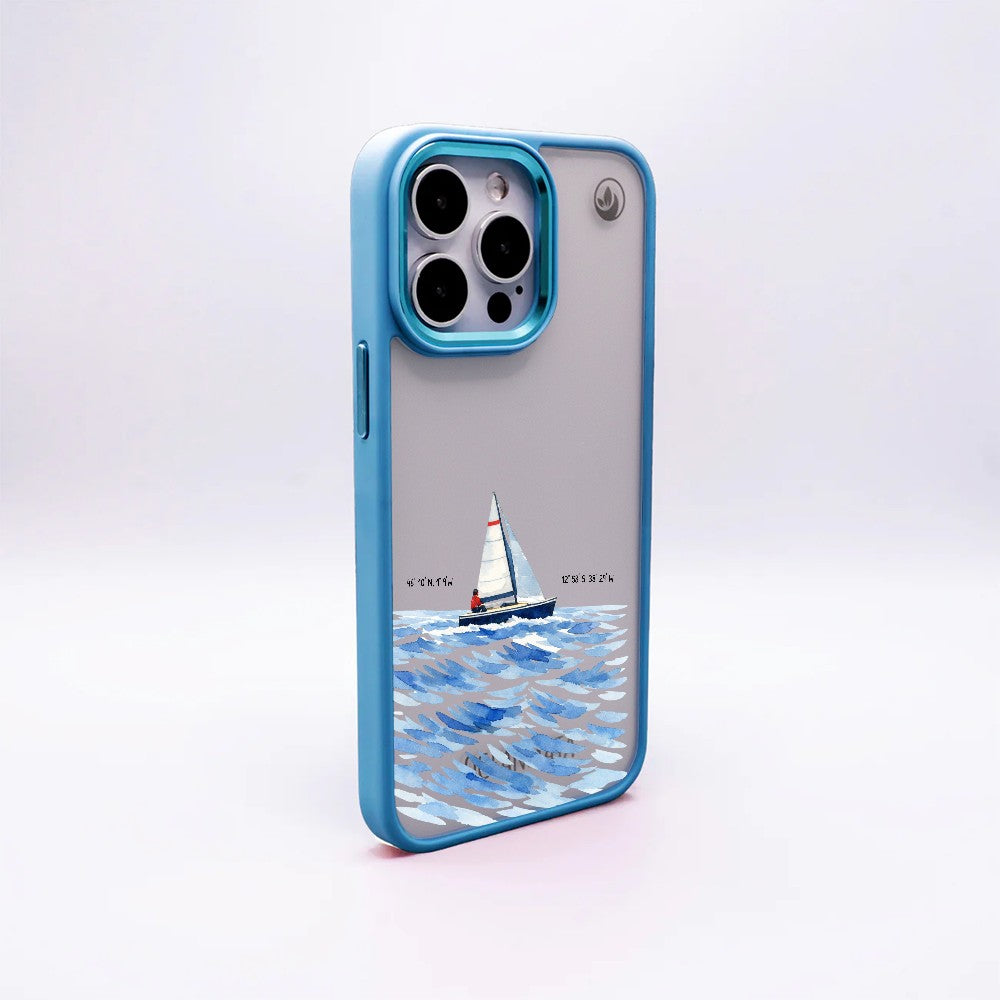 Nachhaltige Handyhülle iPhone 16 pro Towardsthehorizon aus Ocean Plastic — Rückseite