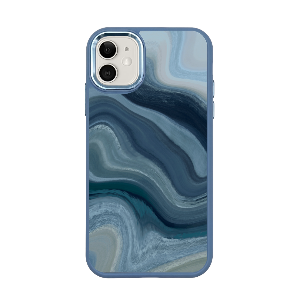 iPhone 11 Case - Line Art Ocean - "Waves of Balance" - sustainable