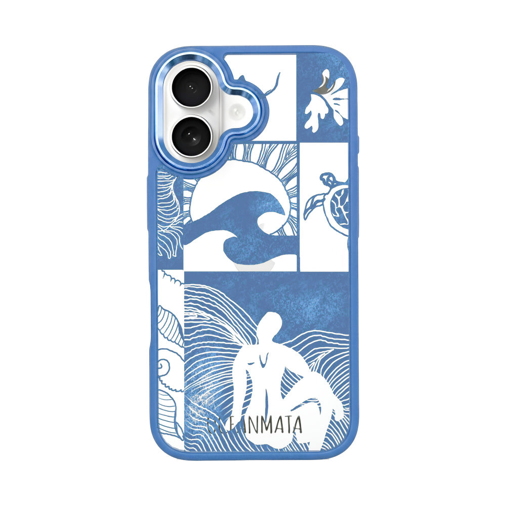 iPhone 16 Case - Line Art Ocean - "Waves of Balance" - sustainable