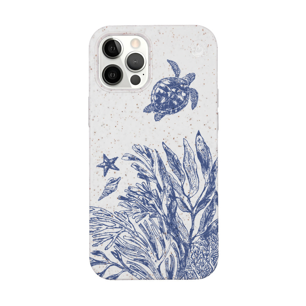 Biologisch abbaubare Handyhülle iPhone 12 pro / iPhone 12 Whitesilentwaves — kompostierbar — Vorderseite