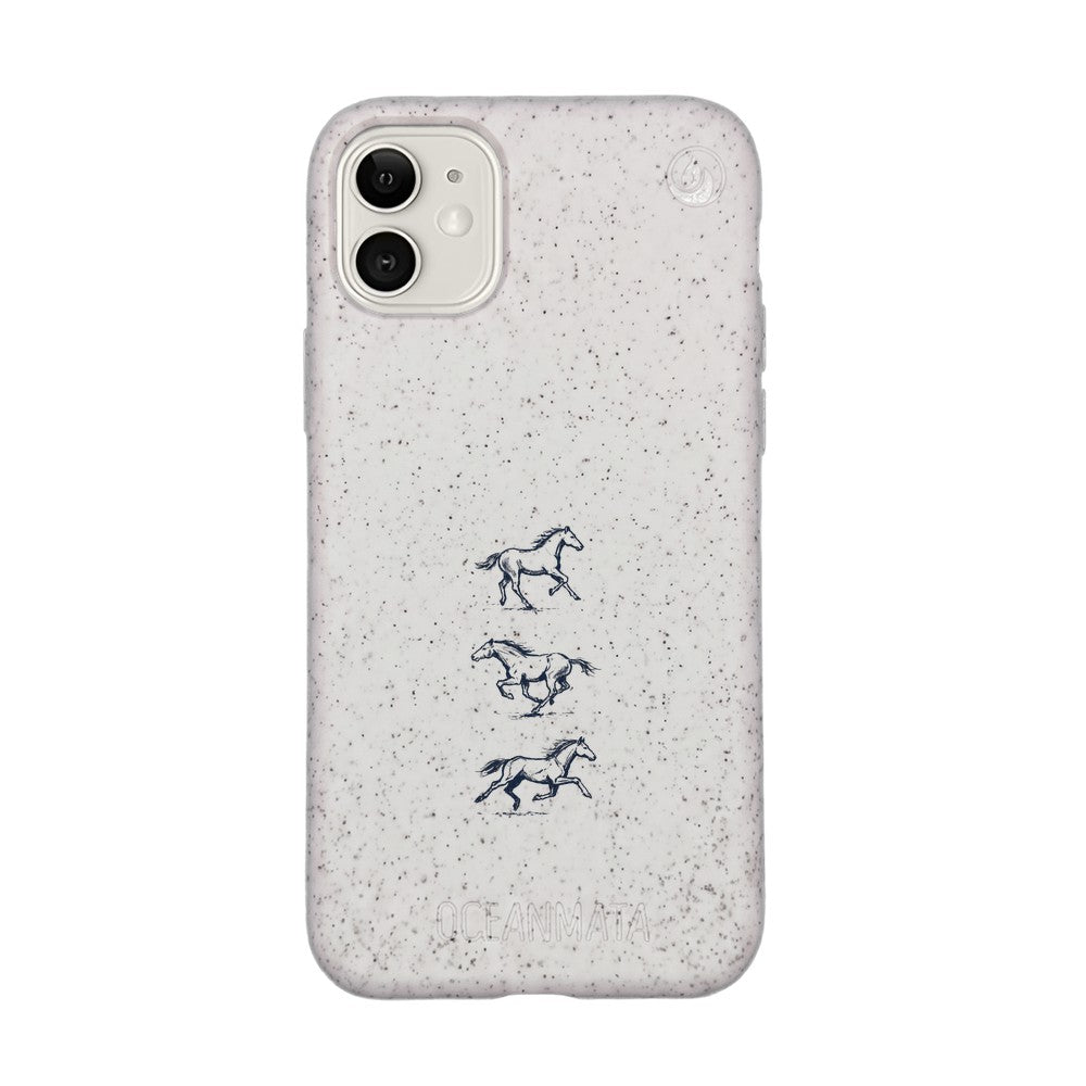 iPhone 11 Hülle - Pferd weiß - "wild" - nachhaltig