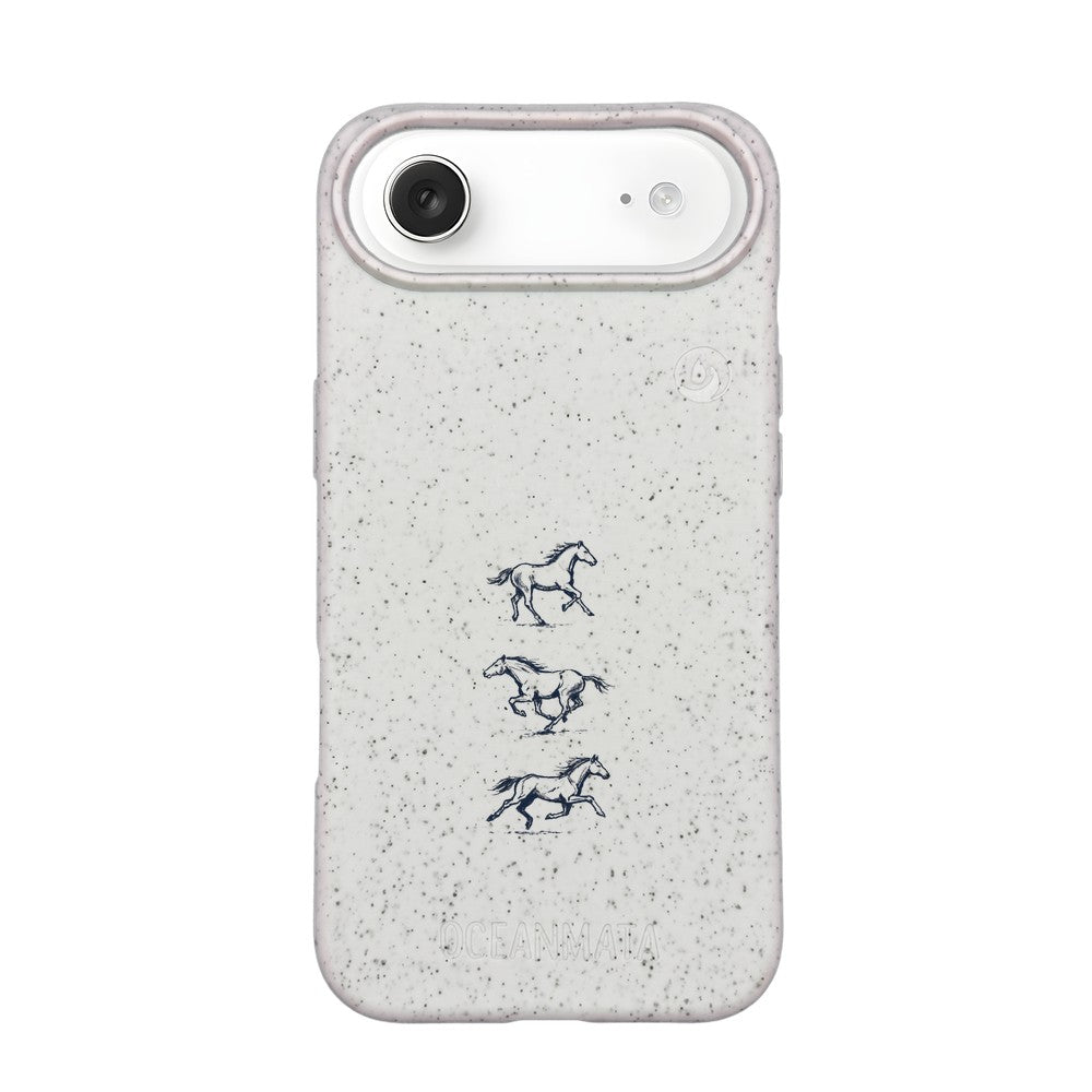 iPhone 17 Air Hülle - Pferd weiß - "wild" - nachhaltig