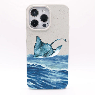 iPhone 14 pro hoesje - wit Manta - "Manta Wave" - ​​duurzaam