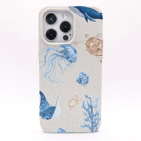 iPhone 16 pro max hoesje - witte schildpad - "Turtle &amp; Friends" - duurzaam