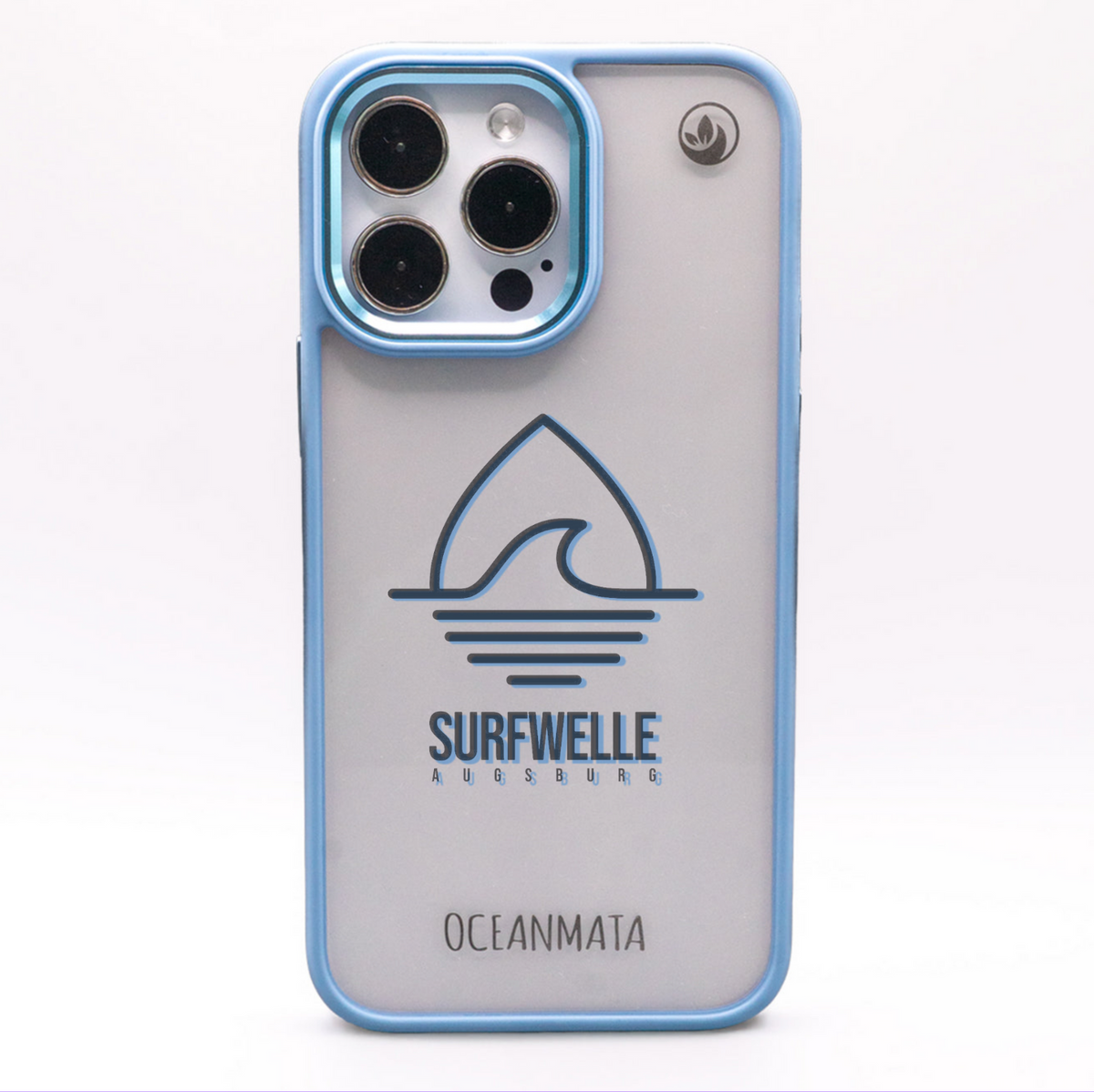 iPhone 13 pro max Hülle - Surfwelle blau - "Surfwelle Augsburg" - nachhaltig