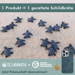 iPhone 16e Hülle 'TURTLE Family' - blau - nachhaltig