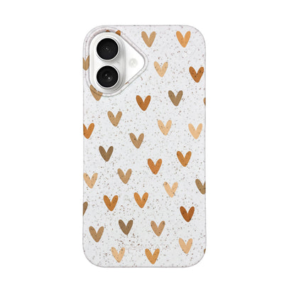 iPhone 16 Case - White Heart - "AutumnLove" - sustainable