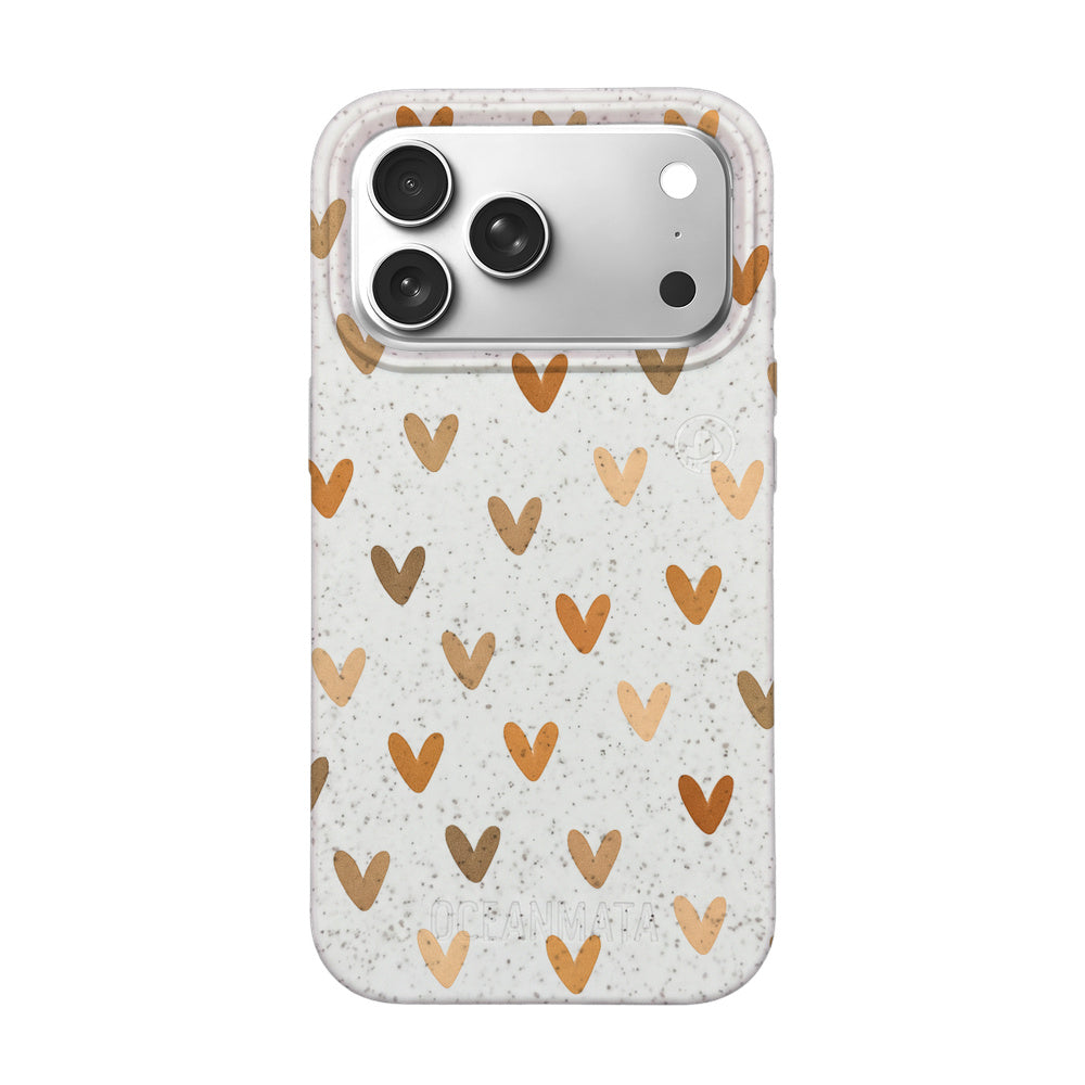 iPhone 17 Pro Case - Heart White - "AutumnLove" - Sustainable