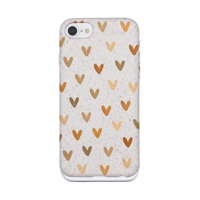 iPhone SE/7/8 Hülle - Herz weiß - "AutumnLove" - nachhaltig