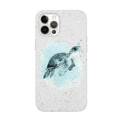 iPhone 12 pro / iPhone 12 Hülle - Schildkröte grün - "Baby Turtle" - nachhaltig