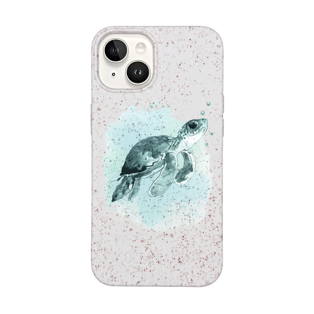 iPhone 14 Hülle - Schildkröte grün - "Baby Turtle" - nachhaltig