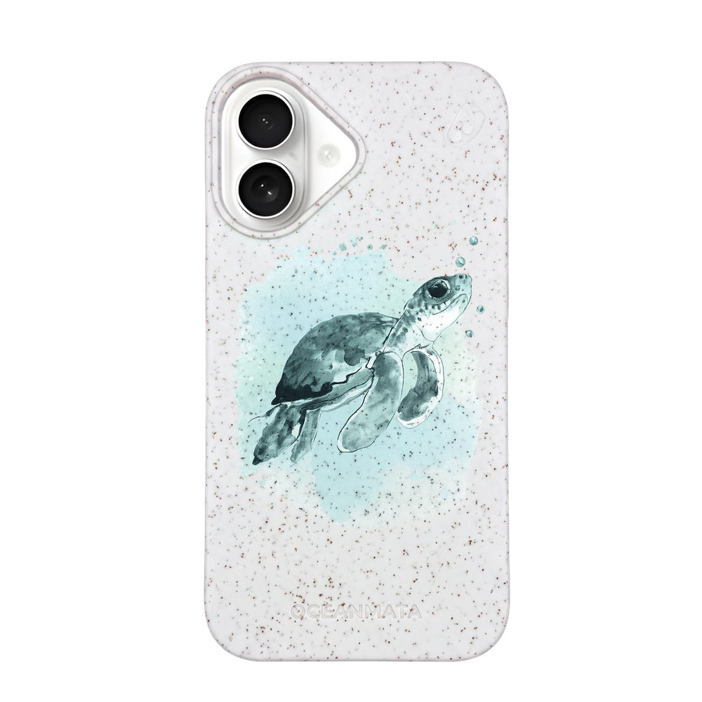 Biologisch abbaubare Handyhülle iPhone 16 Babyturtle — kompostierbar — Vorderseite