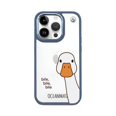 iPhone 14 pro hoesje - Eend wit - "Bile Bile Bile" - duurzaam