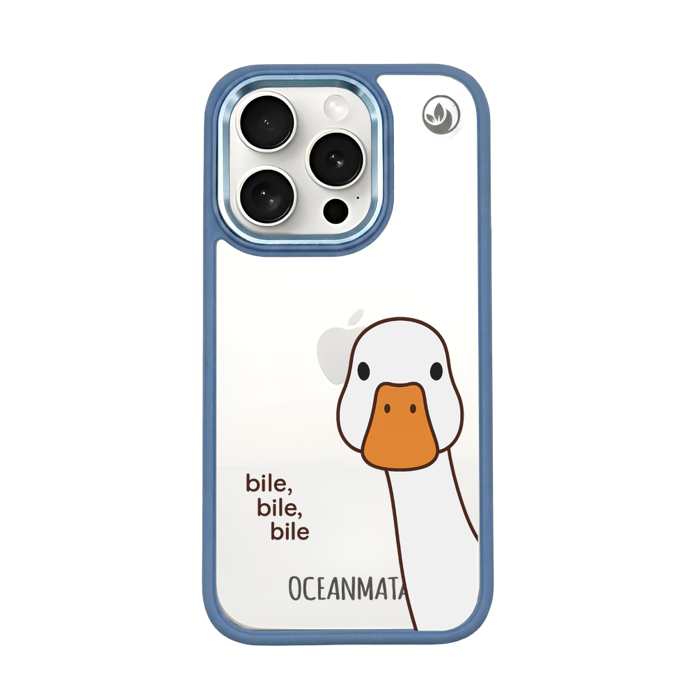 iPhone 15 pro max case - white duck - "Bile Bile Bile" - sustainable