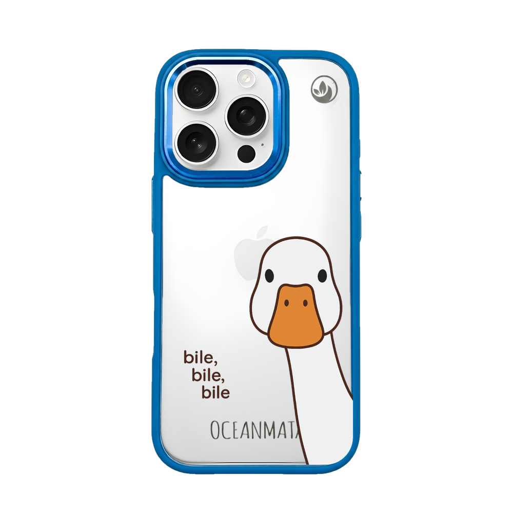 iPhone 16 pro max case - white duck - "Bile Bile Bile" - sustainable