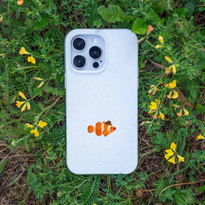 iPhone 12 pro / iPhone 12 Hülle - Clownfisch weiß - "Mr.Clown-Fish" - nachhaltig
