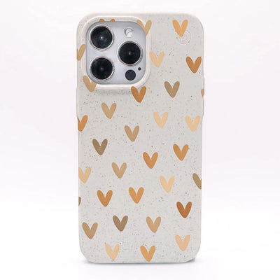 iPhone 13 Pro Case - Heart White - "AutumnLove" - Sustainable