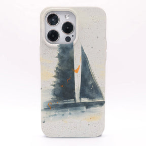 iPhone 16 Hülle - Segeln weiß - "Golden Horizon" - nachhaltig