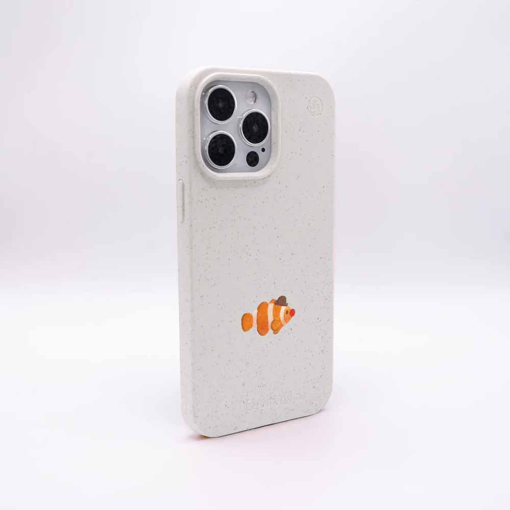 iPhone 12 pro / iPhone 12 Hülle - Clownfisch weiß - "Mr.Clown-Fish" - nachhaltig