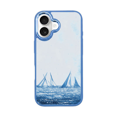 iPhone 16 Hülle - segeln blau - "BlueHorizon" - nachhaltig