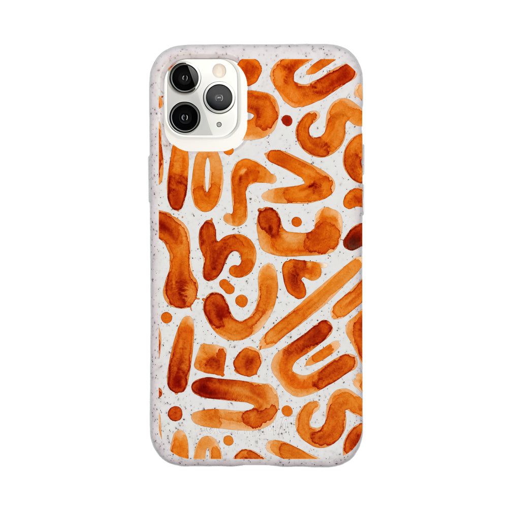 iPhone 11 pro Hülle - orange - "buchstabensuppe" - nachhaltig