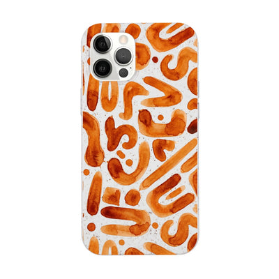 iPhone 12 pro / iPhone 12 Hülle - orange - "buchstabensuppe" - nachhaltig