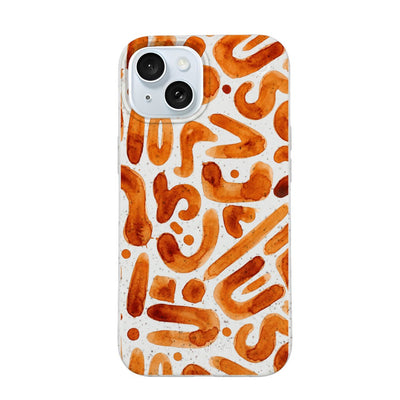 iPhone 15 Hülle - orange - "buchstabensuppe" - nachhaltig