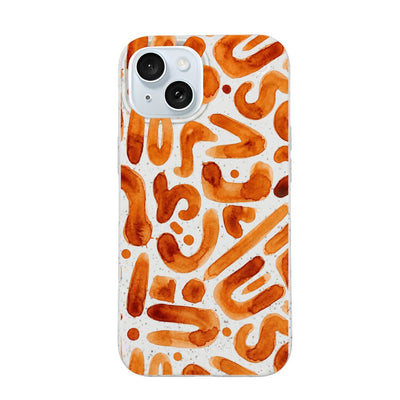 iPhone 15 Hülle - orange - "buchstabensuppe" - nachhaltig