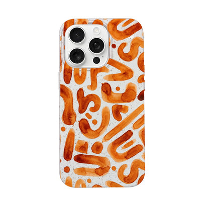 iPhone 16 pro Hülle - orange - "buchstabensuppe" - nachhaltig