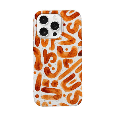 iPhone 16 pro Hülle - orange - "buchstabensuppe" - nachhaltig