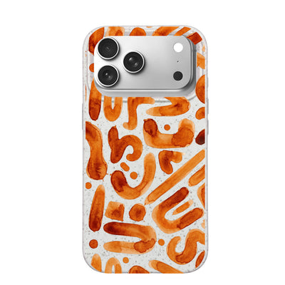 iPhone 18 Pro / 17 Pro Hülle - orange - "buchstabensuppe" - nachhaltig