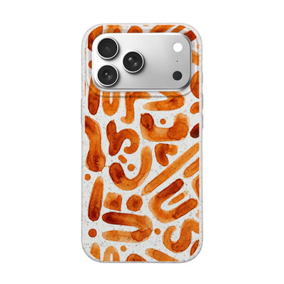iPhone 18 Pro / 17 Pro Hülle - orange - "buchstabensuppe" - nachhaltig