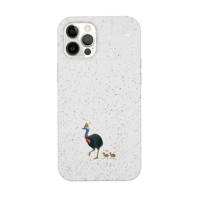 iPhone 12 pro / iPhone 12 Case - Cassowary white - "CassowaryStroll" - sustainable