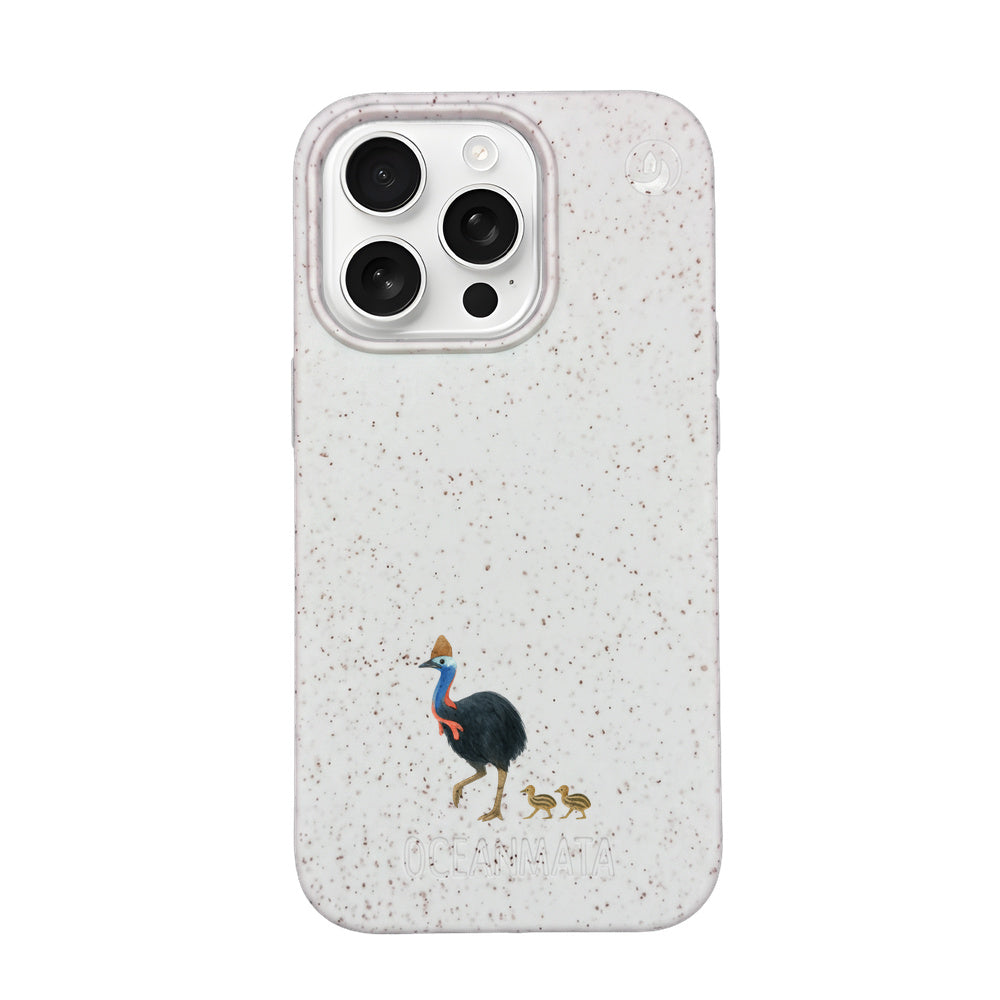 iPhone 16 Pro Max Case - Cassowary White - "CassowaryStroll" - sustainable