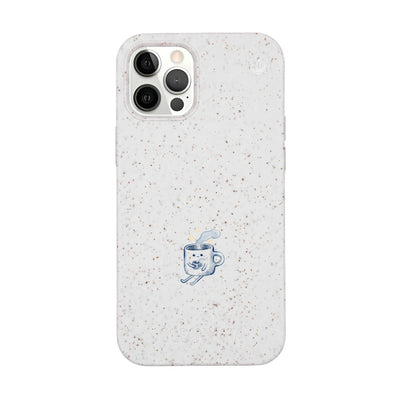 iPhone 12 Pro / iPhone 12 Case - white - "coffeelove" - sustainable