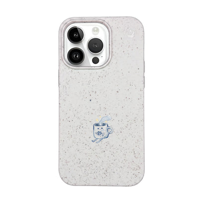 iPhone 14 pro Hülle - weiß - "coffeelove" - nachhaltig