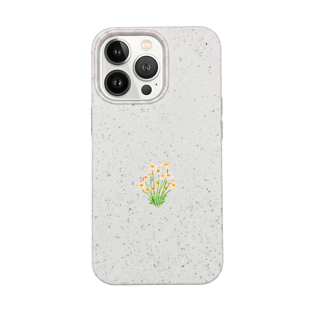 iPhone 13 Pro Case - Flowers White - "Daisy" - sustainable