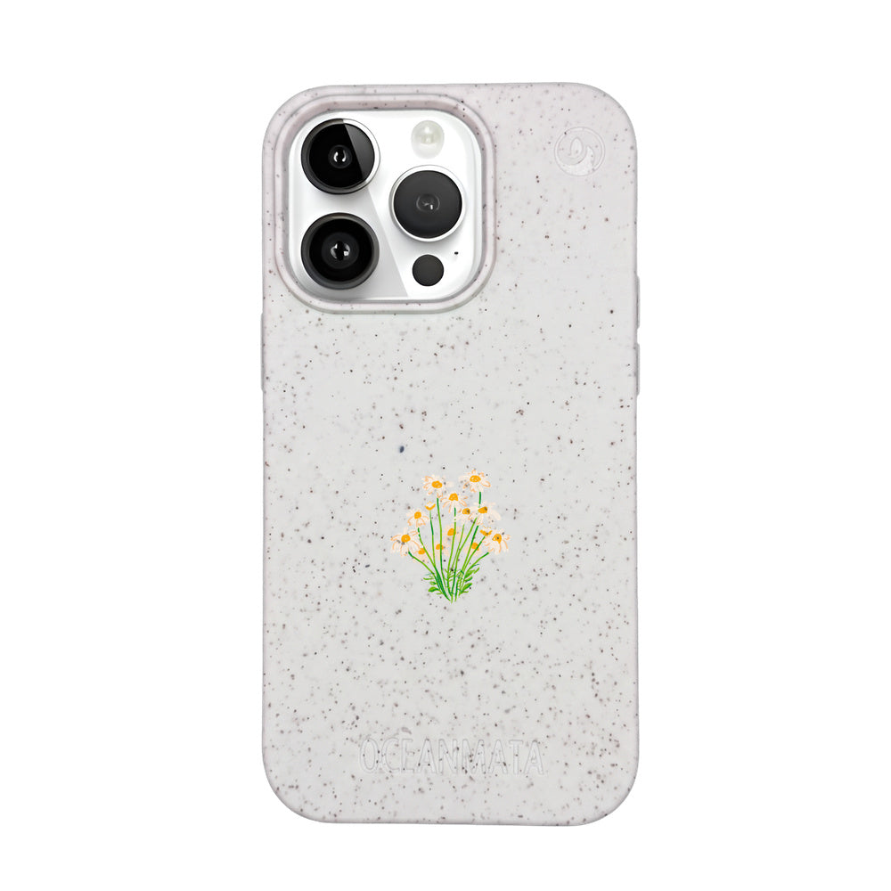 iPhone 14 pro Hülle - Blumen weiß - "Daisy" - nachhaltig