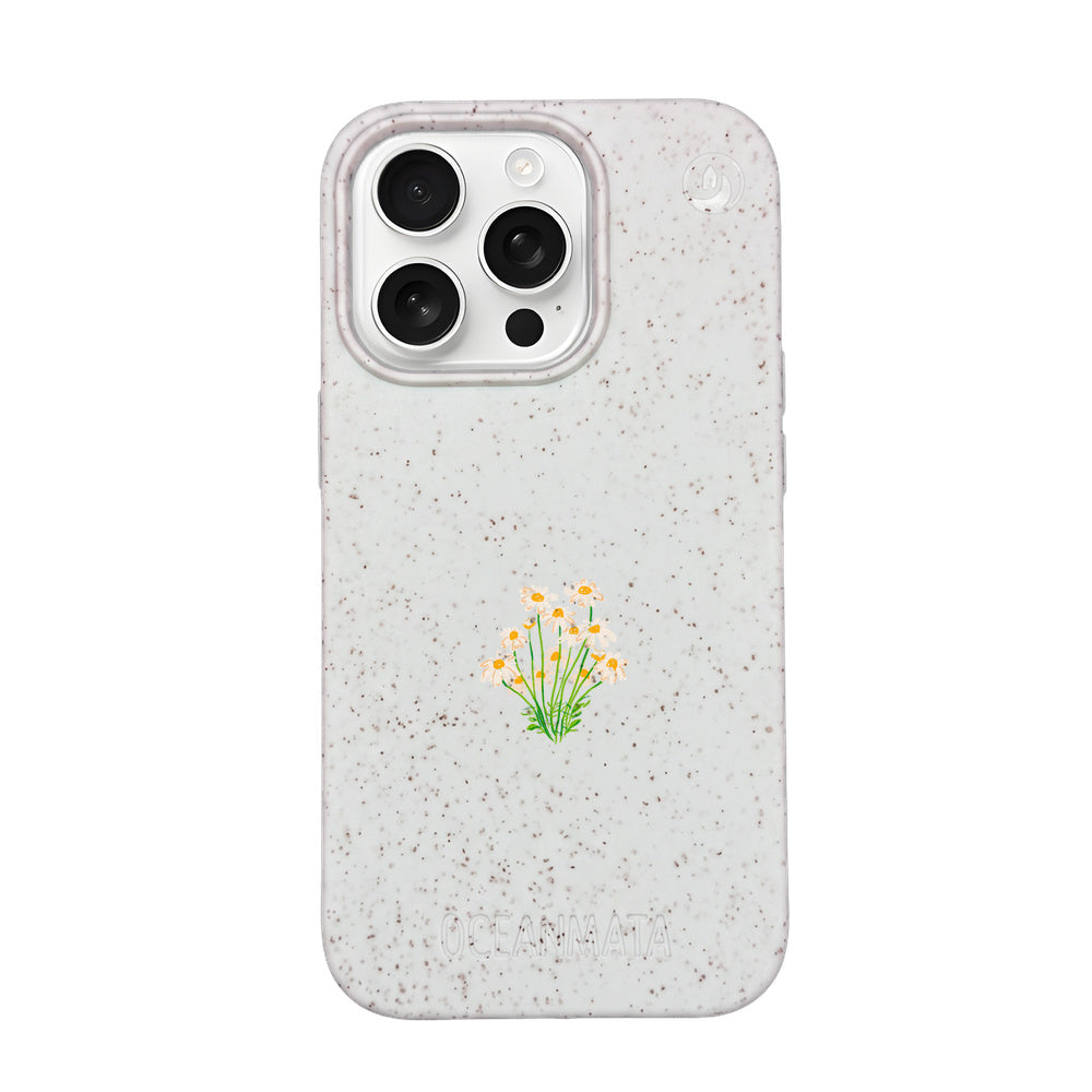 iPhone 16 Pro Max Case - White Flowers - "Daisy" - Sustainable