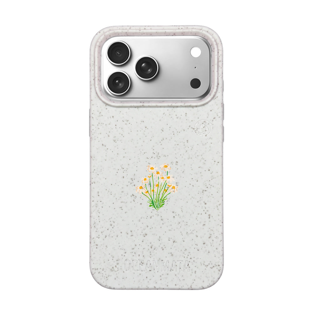 iPhone 17 Pro Case - White Flowers - "Daisy" - Sustainable