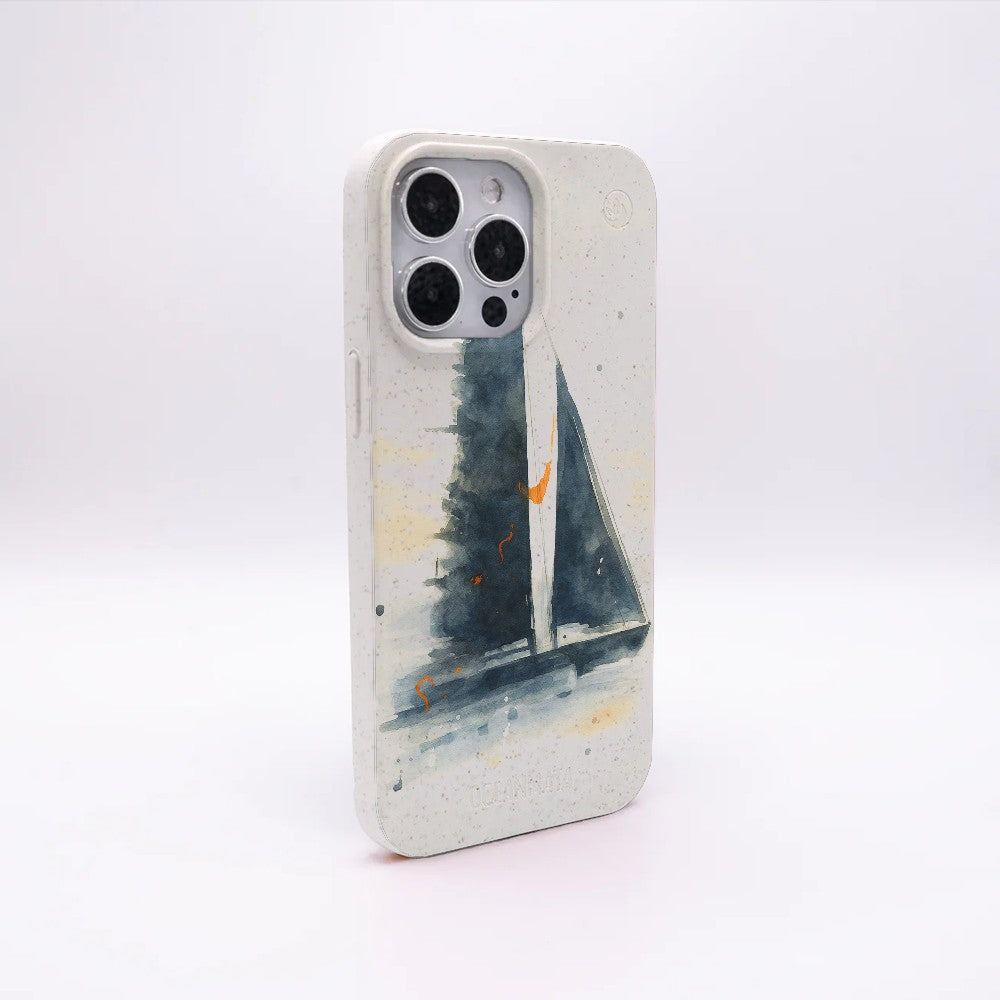 iPhone 12 mini Case - Sailing white - "Golden Horizon" - sustainable