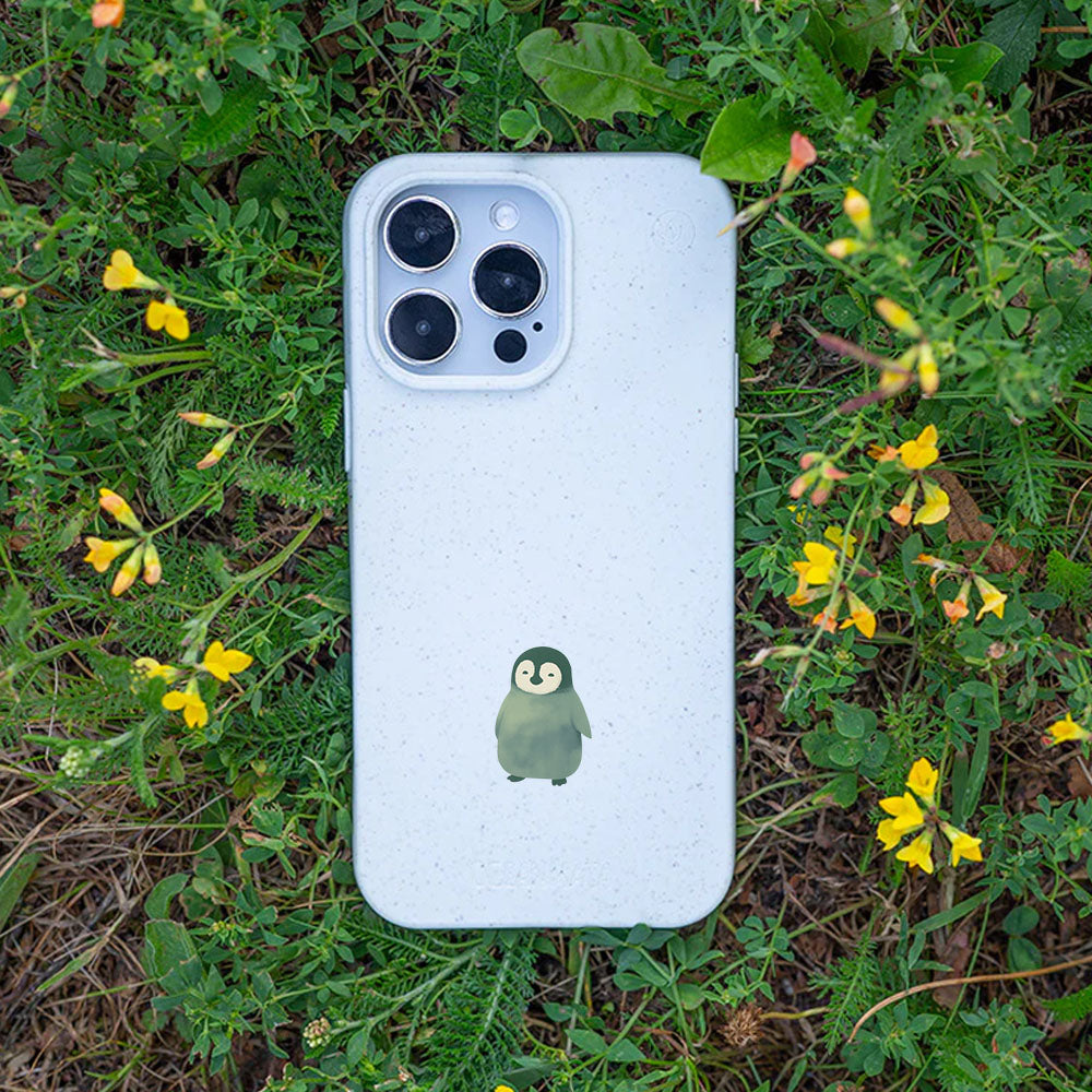 iPhone 15 pro max Hülle - Pinguin weiß - "HappyPinguin" - nachhaltig