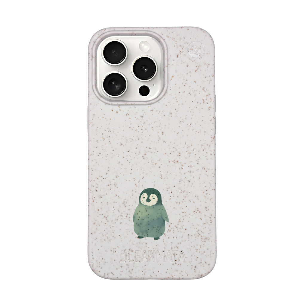 iPhone 15 pro max Hülle - Pinguin weiß - "HappyPinguin" - nachhaltig