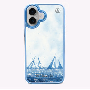 iPhone 16 Hülle - segeln blau - "BlueHorizon" - nachhaltig