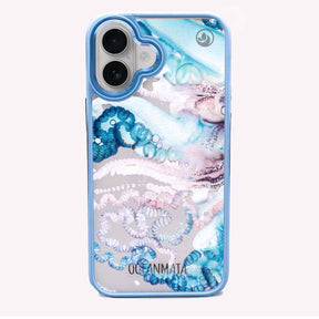 iPhone 16 Hülle - Qualle blau - "Men o' War" - nachhaltig
