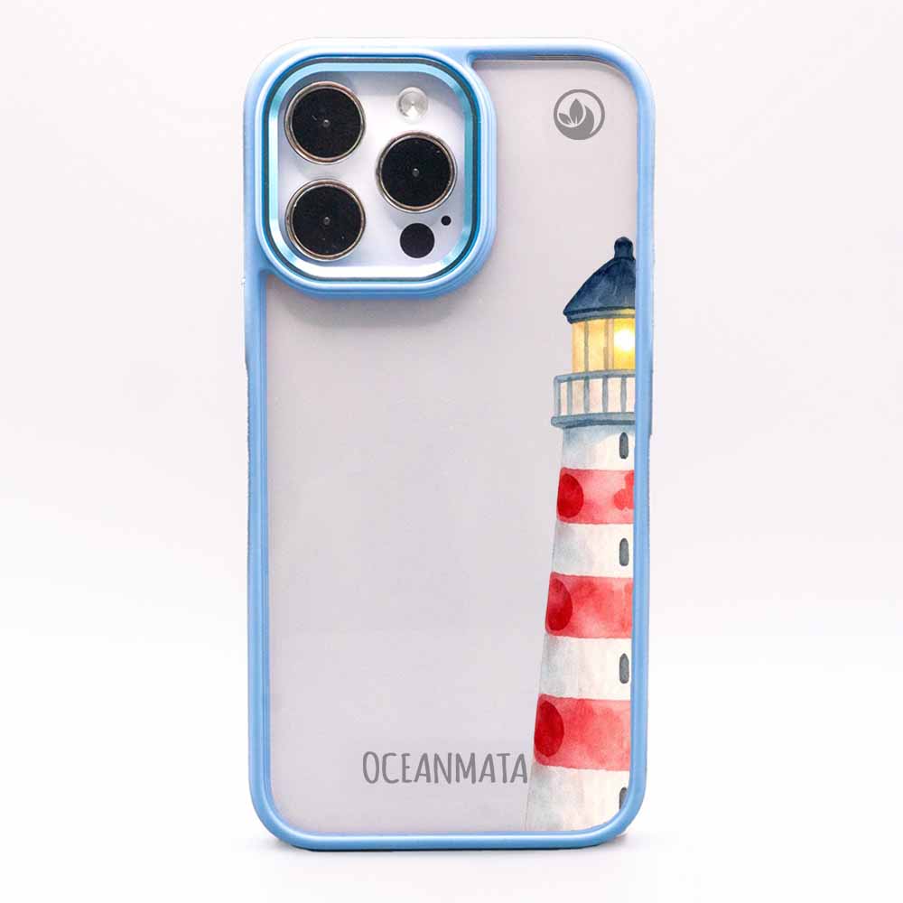 iPhone 13 pro max Hülle - Leuchtturm blau - "Lighthouse" - nachhaltig