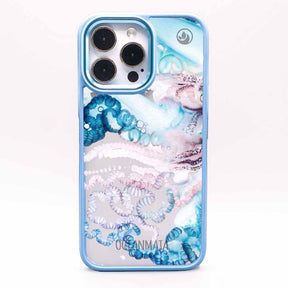 iPhone 14 Hülle - Qualle blau - "Men o' War" - nachhaltig