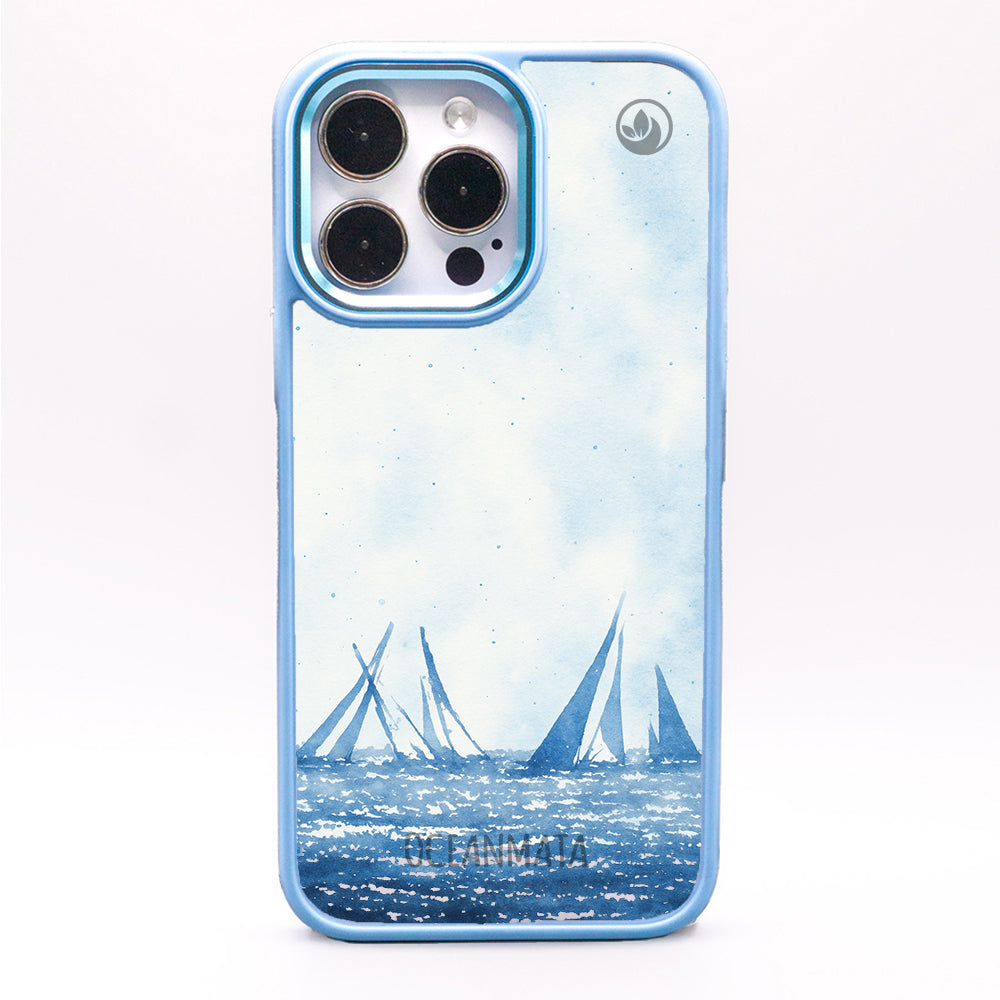 iPhone 16 pro max Hülle - segeln blau - "BlueHorizon" - nachhaltig